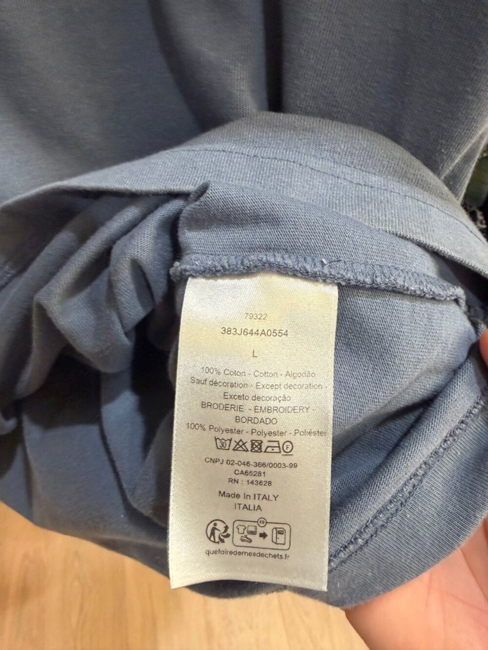 Dior Navy Oblique Collar Pocket T-Shirt Men's L